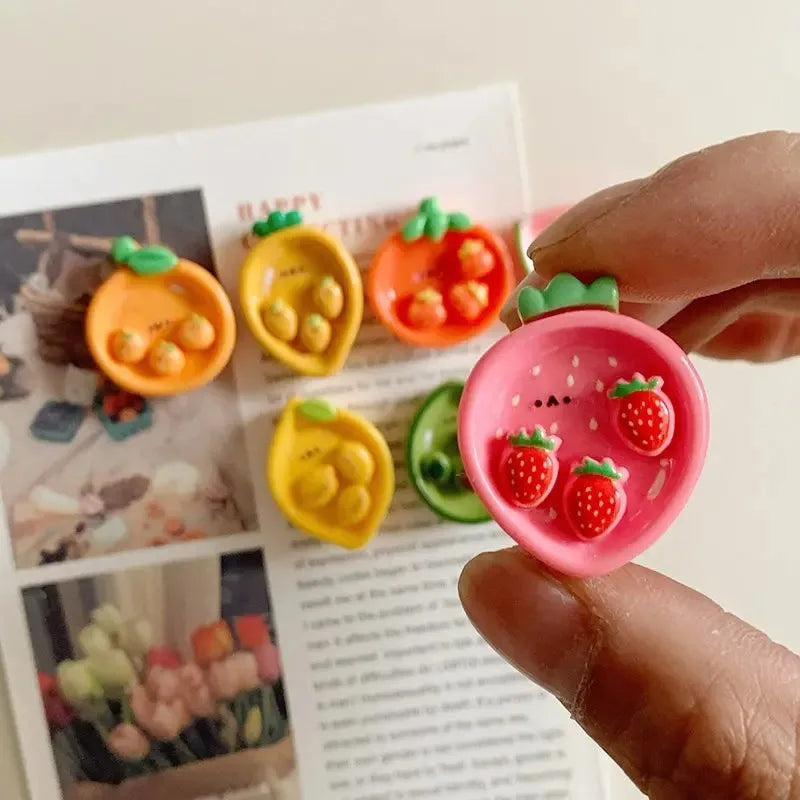 Small Cartoon Fruit Decor Plate Practical Refrigerator Magnet Adorable Accessory for Kitchen and Office Decoration Oasis Select