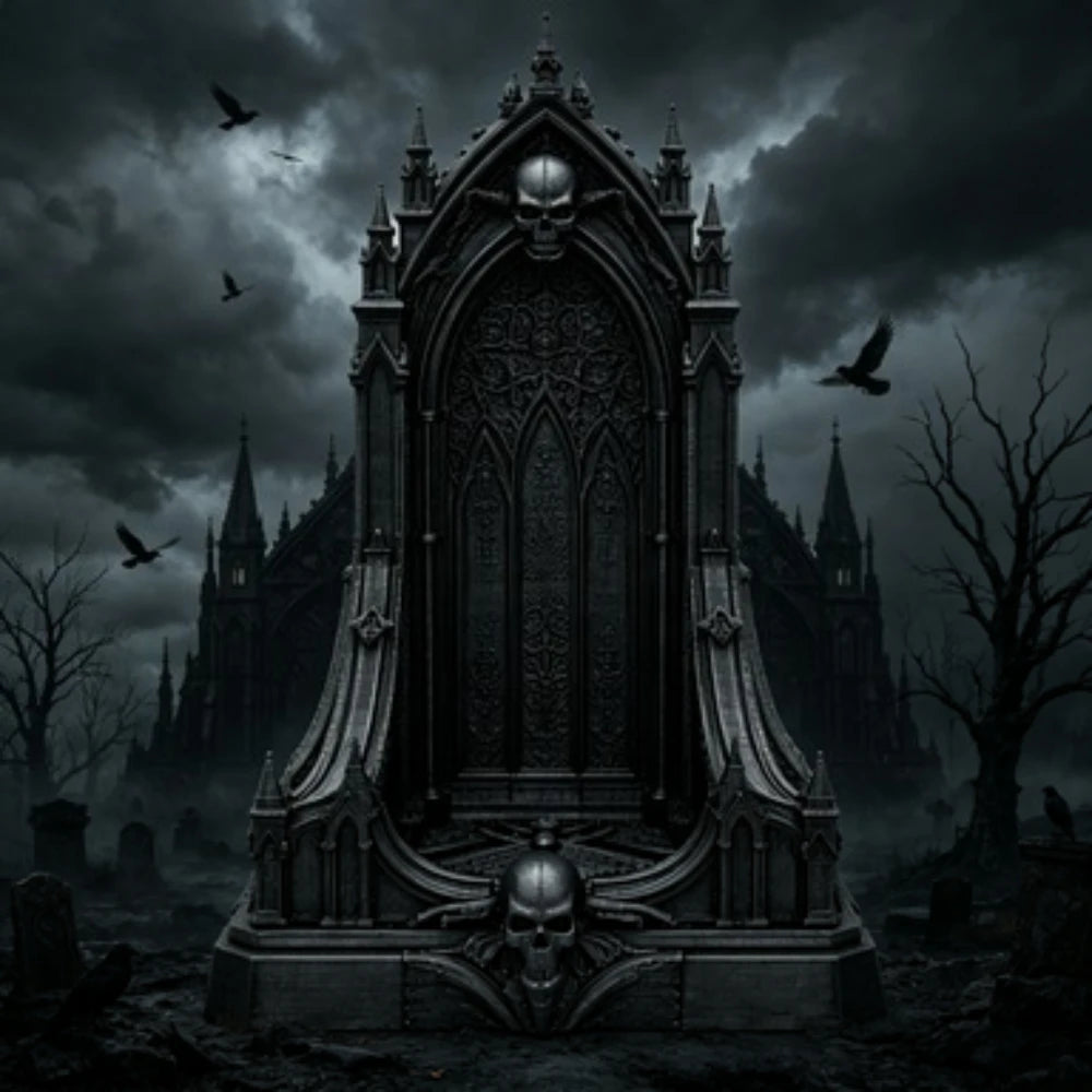 3D Printed Gothic Skull Throne Dark Fantasy Altar Diorama Base Miniature Display Stand for Action Figures Dark Fantasy Diorama Oasis Select