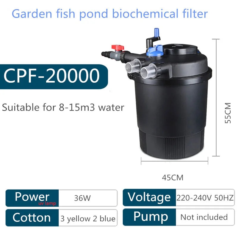 CPF2500 CPF5000 CPF10000 CPF15000 CPF20000 CPF30000 CPF50000 pond swimming pool filter bio pressure UV filter Farm water purifi Oasis Select CPF20000 UK adapter plug