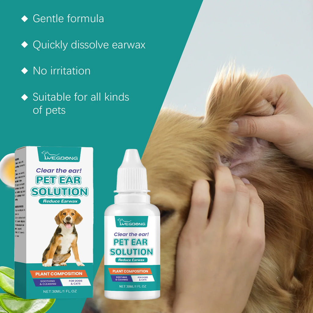 Pet Ear Cleaner Remove Ear Mites Odor Removal Dirt Relieve Itching Reduce Redness Soothing Nourishing Deodorization Pet Ear Care Oasis Select
