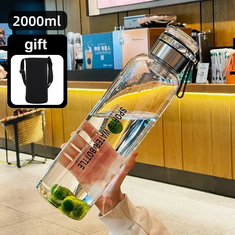 1500ML/2000ML Large Capacity High Borosilicate Glass Water Bottle Transparent Milk Juice Cup Outdoor Portable Thermos Cup Oasis Select 2000ml 1500-2000ml