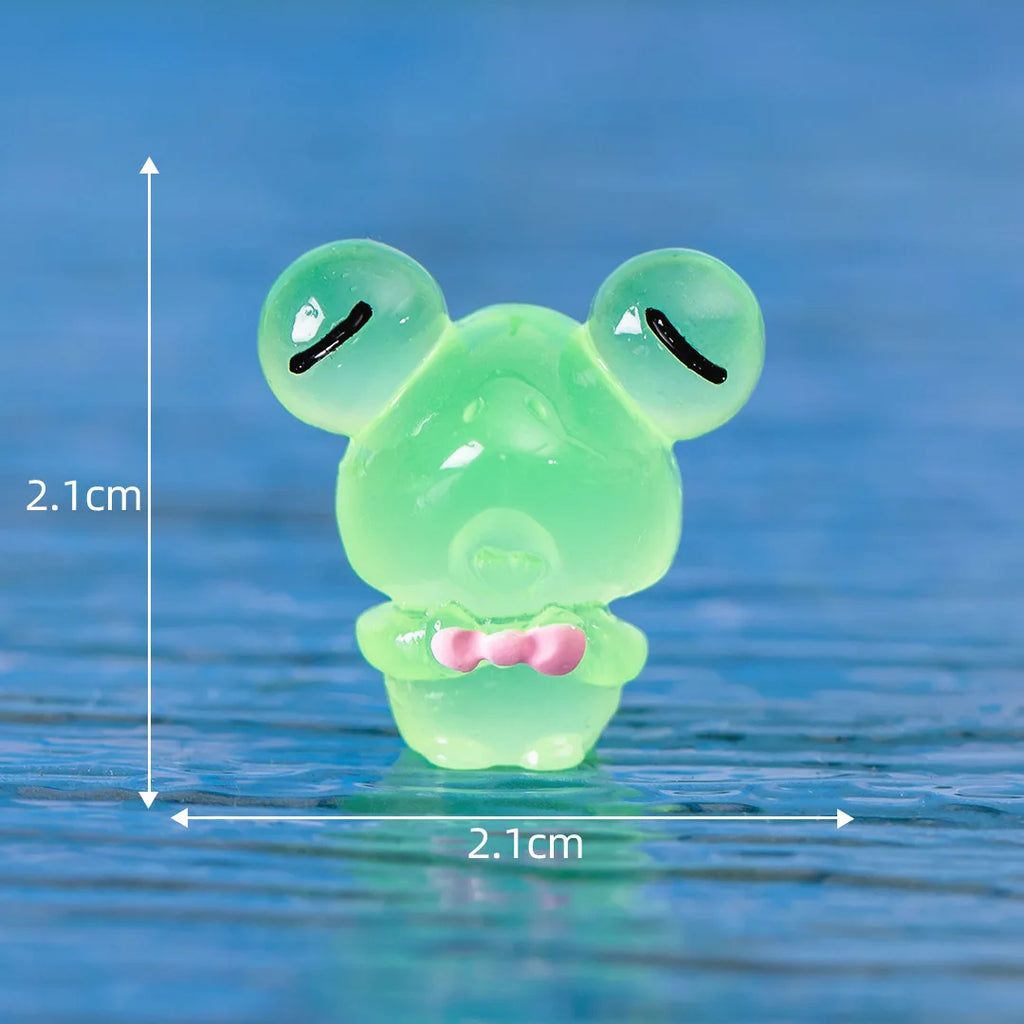 Micro Landscape Creative Cute Glow-in-the-dark Frog Doll Decoration Accessories Resin Crafts Car Desktop Widget Oasis Select Mr. 3 10PCS