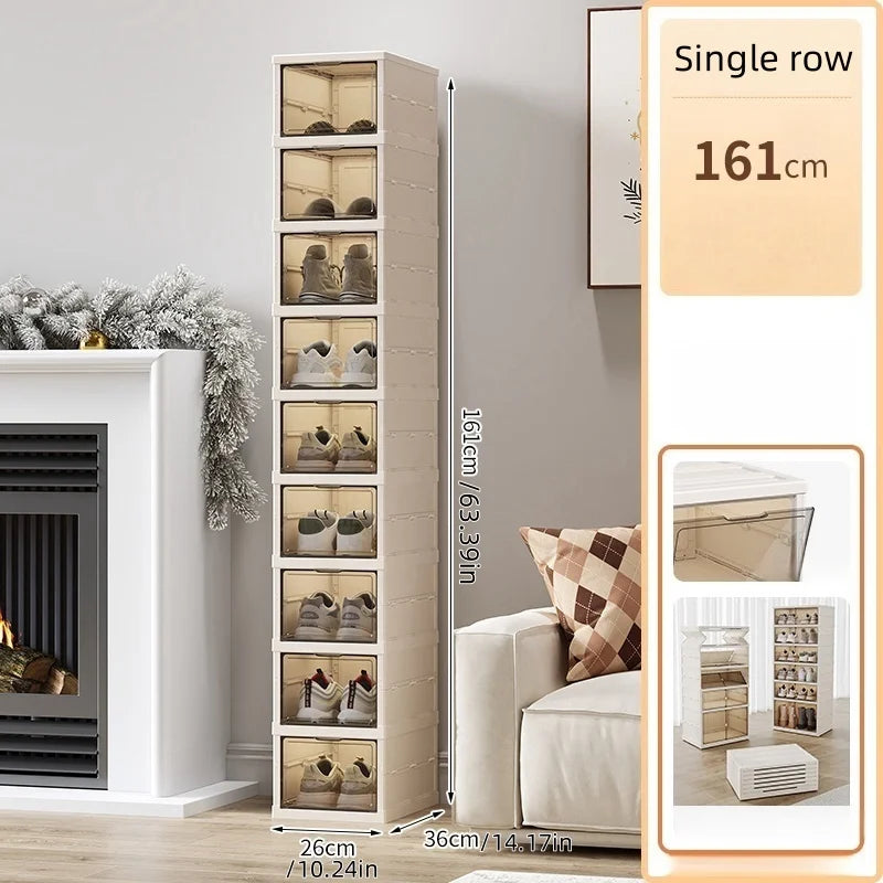 Foldable Shoe Box,One-piece|Magnetic Switch,Multi-style & Sizes|Wheeled,Living Room & Bedroom Use|Home,Shoe Storage Boxes Oasis Select Single 161cm