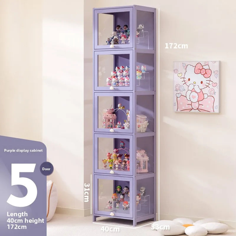 Doll Storage Doll Doll Display Cabinet Transparent Shelf Cotton Plush Display Box Doll Storage Cabinet Oasis Select Five floors 40 long