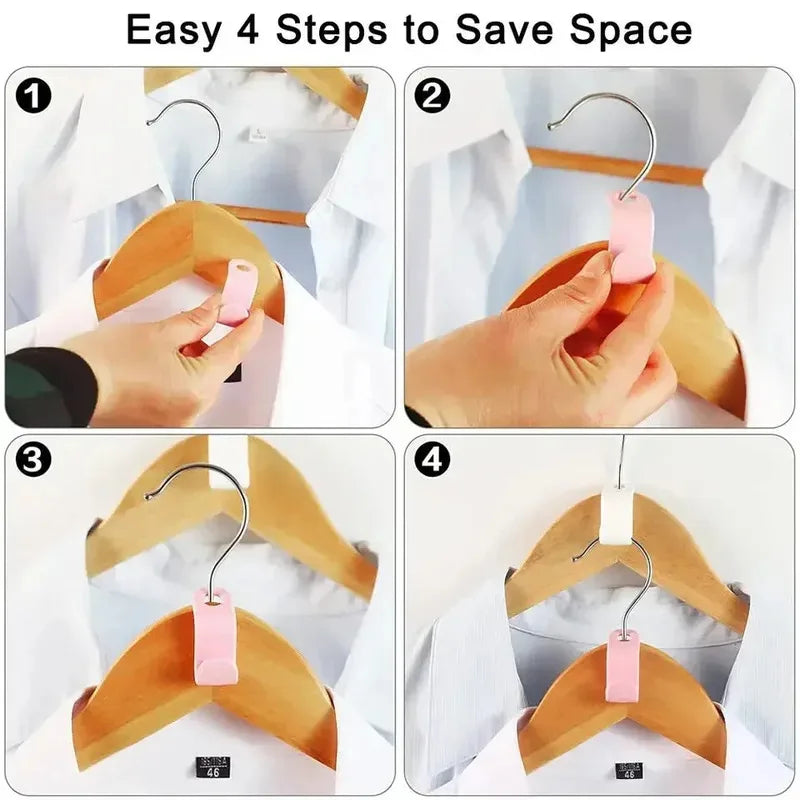 10-50pc Multi Functional Wardrobe Hanger Hook, Hat Hook, Plastic Wardrobe Stacking Hanger, Bedroom Storage Wardrobe Storage Rack Oasis Select