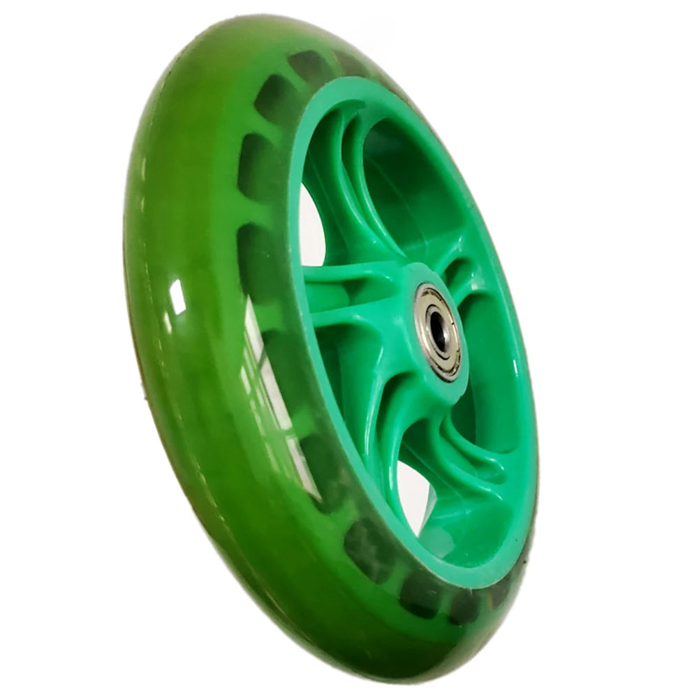 Wheel Scooter Wheel 6 Inch 6In Wheel Accessories No Noise No Slip Push/Kick/Stunt Replacement Scooter Front Wheels Oasis Select green transparent