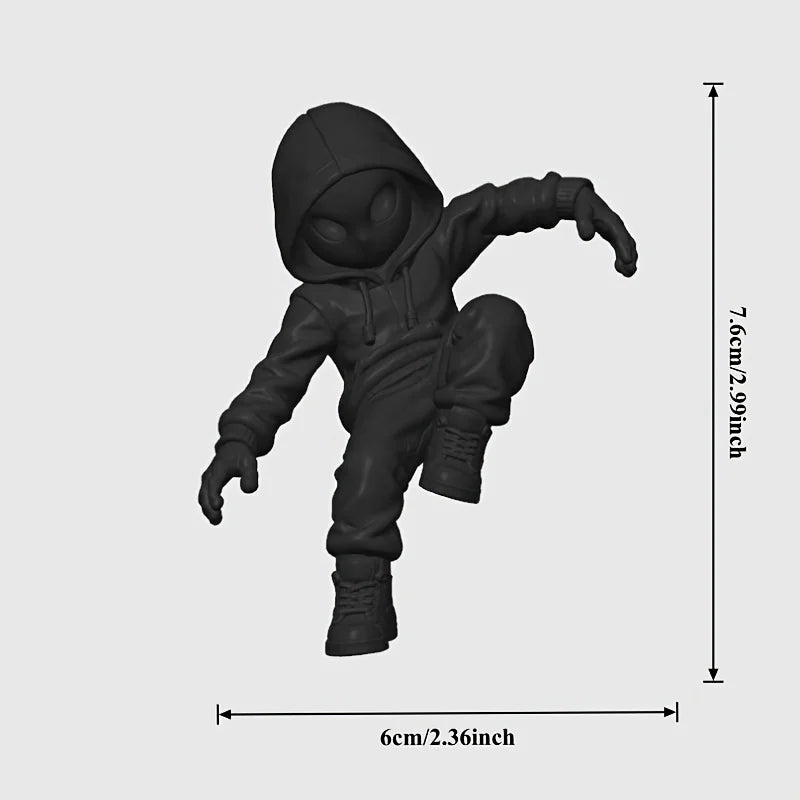 Climb Hoodie Alien Mini Statue 3D Printing Climbing Figure for Monitor Top Decor Weird Novelty Desk Edge Gaming Room Decor Gifts Oasis Select