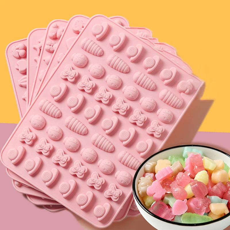 Mix Fruit Animal Mold Silicone Chocolate Rabbit Fish Fudge Candy Jelly Mould Geometric Heart Cake Decor Baking Ice Tray Gifts Oasis Select
