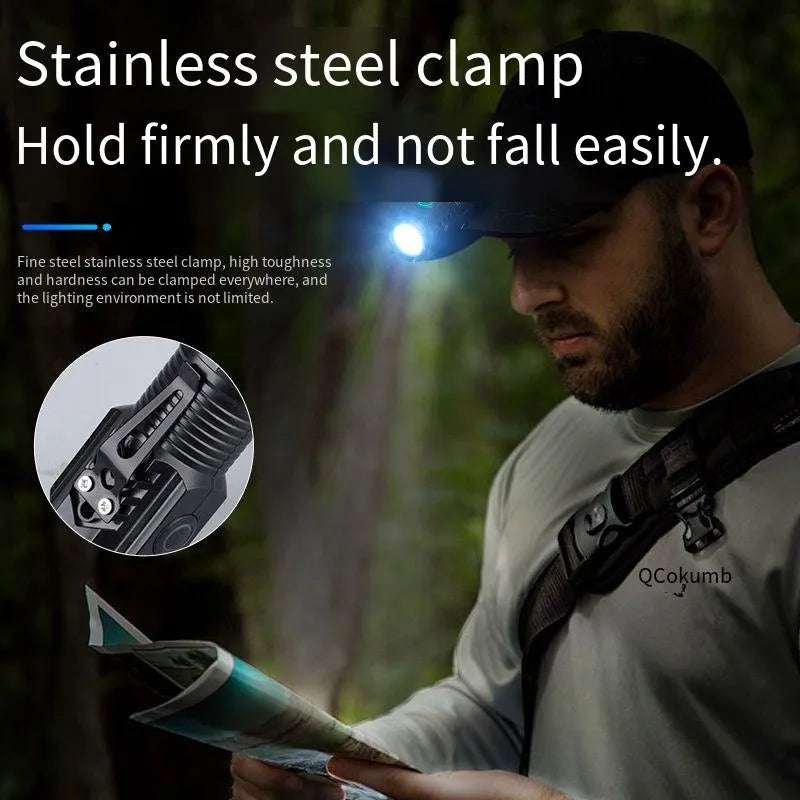 Powerful 3LED Super Bright Flashlight Portable Mini Burst Flash Torch Rechargeable Emergency Spotlight with Pen Clip Tail Magnet Oasis Select
