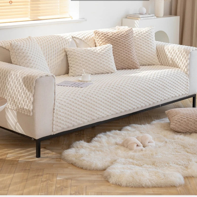 Winter Plush Sofa Cushion Thickened Seat Cushion Simple Modern Anti Slip Sofa Cover Fabric Household Goods Cover Sofa Oasis Select