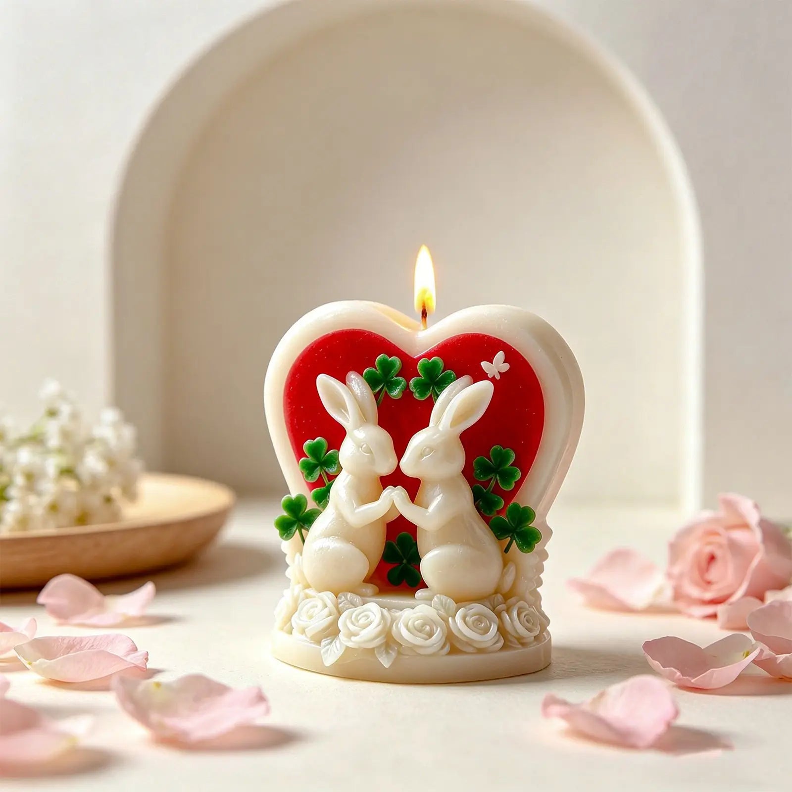 3d Rabbit Mold Silicone Love Rabbit Silicone Mold Candle Decoration Mold Three-Dimensional For Epoxy Molding Diy Projects Home Oasis Select