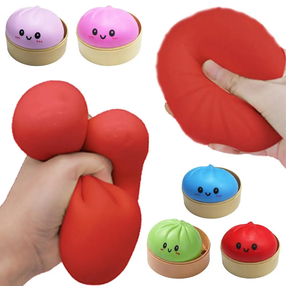 Colorful Dumpling Soft Squeeze Stress Balls Reusable Low Rebound Decompression Toys Dough Ball Unique Home Decoration Gifts Oasis Select