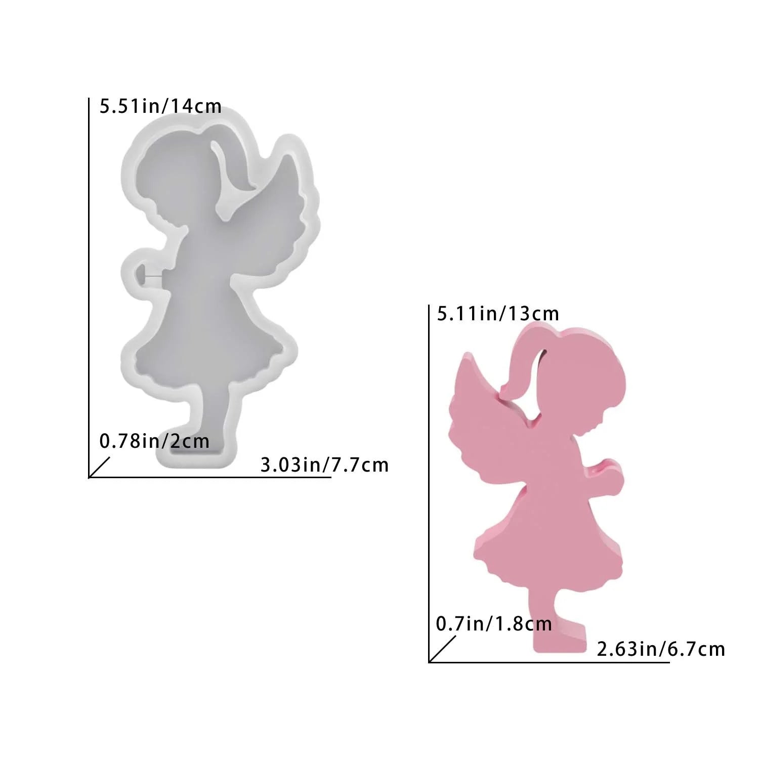 Little Angel Flower Arrangement Silicone Mold Handmade Soap Candle Plaster Resin Craft Decoration Mould Oasis Select White