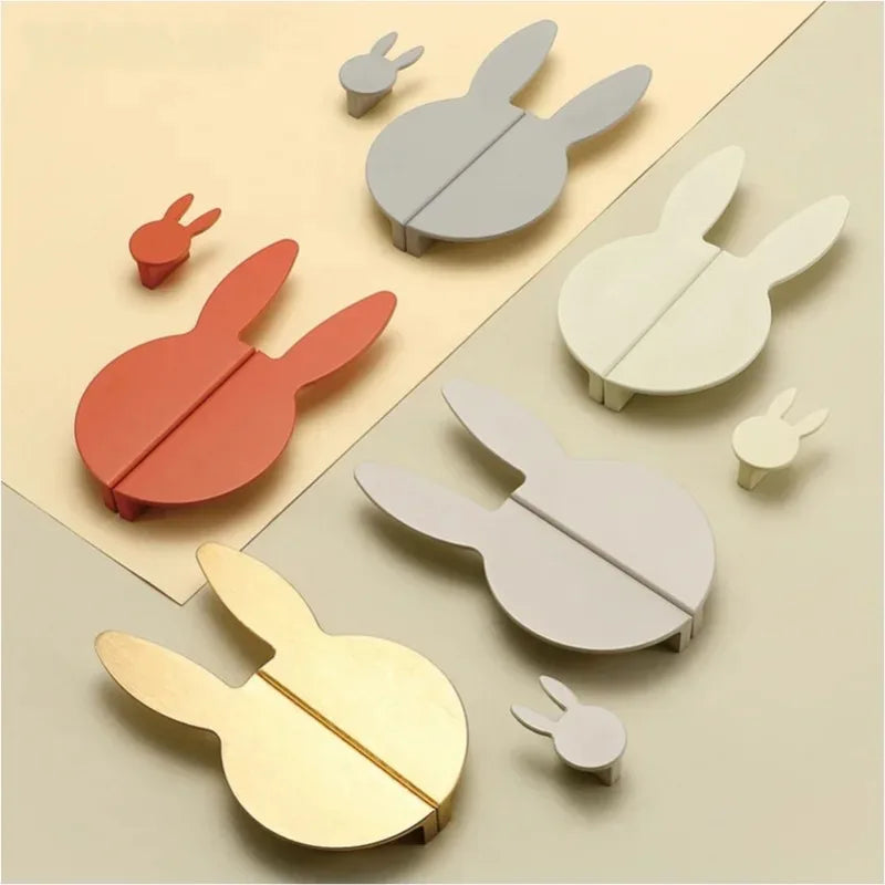 Love Rabbit Cartoon Children's Room Handle Color Matching Cabinet Door Handle Kitchen Cabinet Shoe Cabinet Wardrobe Door Handle Oasis Select
