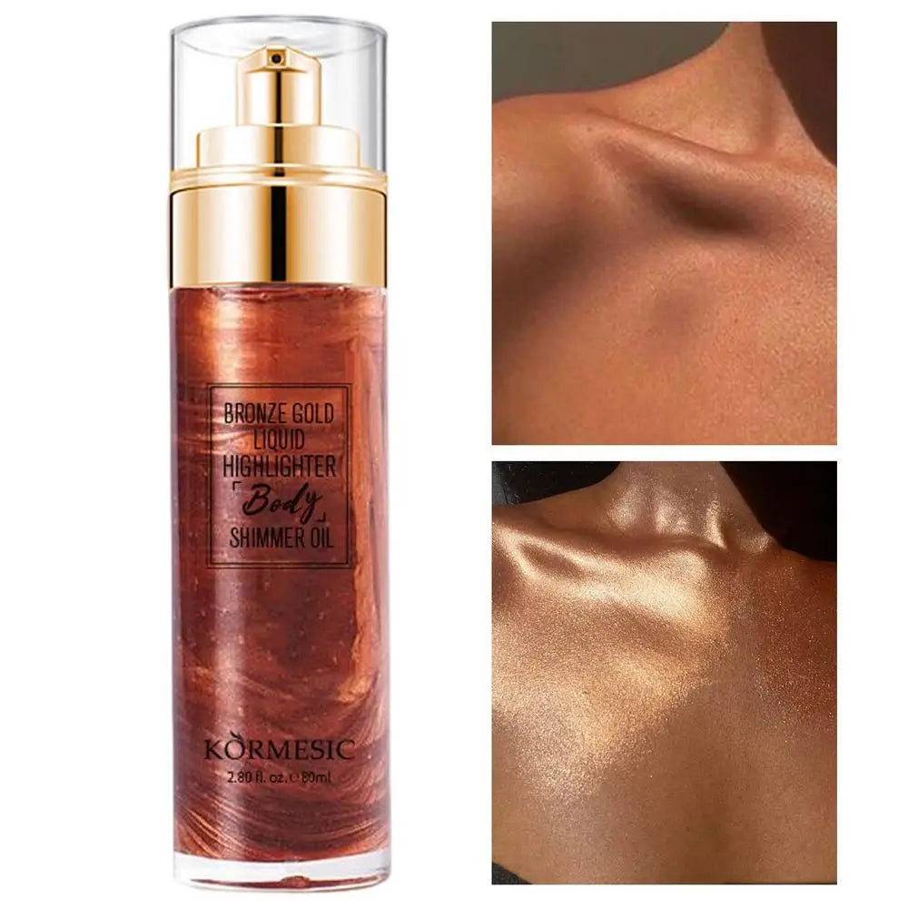 Glitter Spray Hair Body Glitter Spray Sparkly Quick High-Gloss Face Highlighter Long Lasting Shimmery Body Makeup Spray Oasis Select Bronze Gold China Mainland