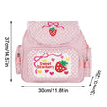 Pink Girl Embroidery Strawberry Children's Schoolbag Student Birthday Gift Cartoon Backpack Book Bags Christmas New Year Gift Oasis Select onesize