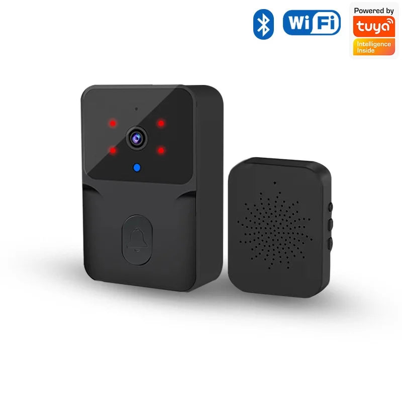 Works with tuya Wifi Doorbell Outdoor HD Camera Anti-Theft Night Vision Home Monitor Door Phone Voice Intelligent Door Bell Oasis Select black
