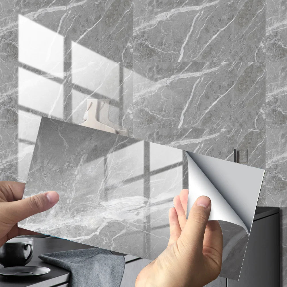 Imitation marble tiles are pasted with thickened film and decorated with crystal texture Sticker wall decor Oasis Select DLS023 30x15cm-4pcs