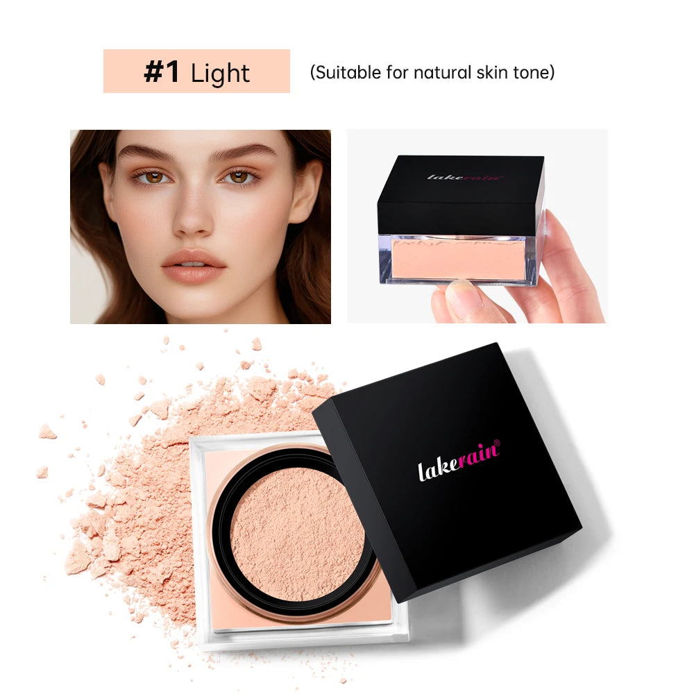 Matte Loose Baking and Setting Powder powder Oil Control Natural Face Matte Waterproof Brightening Loose Powder Makeup Oasis Select 1Light 2pcs