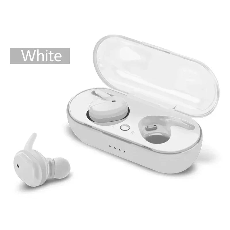 TWS Bluetooth Earphones 5.0 Wireless Stereo Earbuds In-ear Noise Reduction Waterproof Headphones With Charging Case Oasis Select white