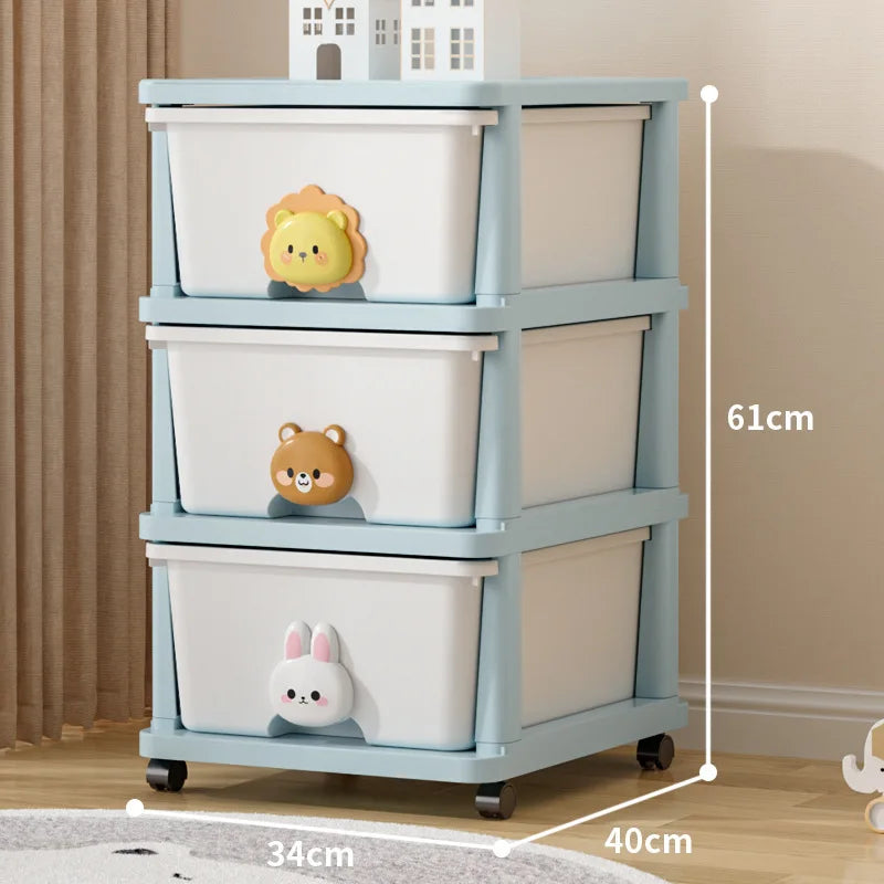 Locker Children's Baby Clothes Storage Box Bedside Table Cross-border Drawer Layered Storage Cabinet Cabinet Locker Oasis Select Singlerow3rdfloor