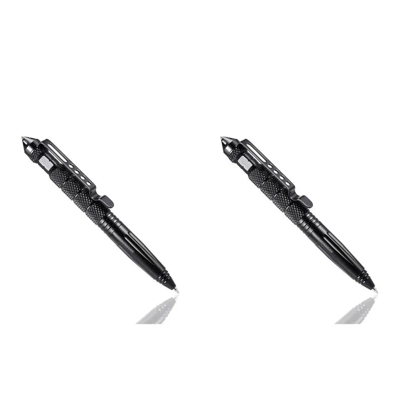 1/2/3/4pcs Multi Functional Tactical Pen High Quality Aluminum Anti Skid Portable Self Pen Steel Glass Breaker Survival Tool Oasis Select 2pcs Black