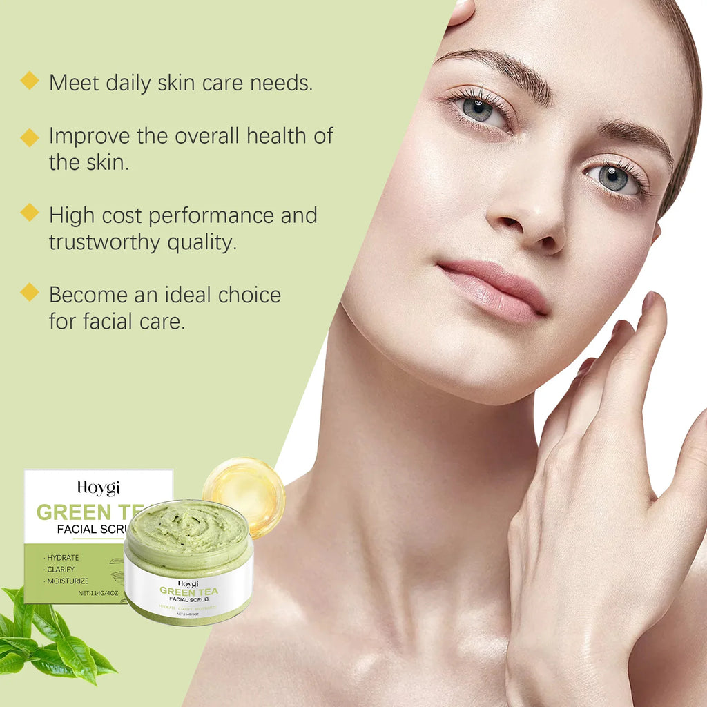 Hoygi Green Tea Facial Scrub – Pore Cleansing & Exfoliator Facial Exfoliating Scrub Oasis Select