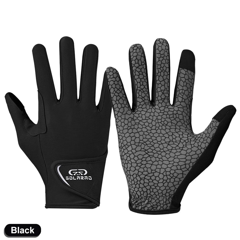 All Finger Breathable Cycling Gloves Summer Outdoor UV Protection Bicycle Gloves Anti-Slip Touchscreen Sports Fitness Gloves Oasis Select black L