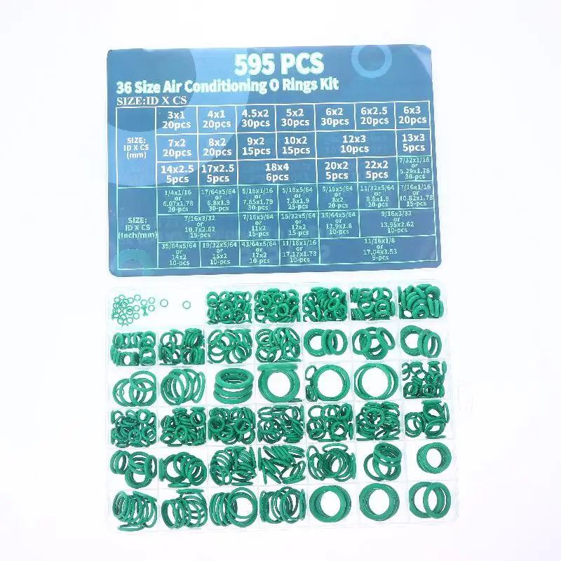 595/1020 Nitrile Rubber O-Ring Assortment; Ideal for Car Air Conditioning & Plumbing Fixtures Repair Oasis Select 595pcs