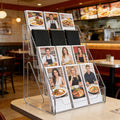 Brochure Stand 5-Tier Desktop Catalog Display Rack Sticker Catalog Display Stand for Office School Hotel Restaurant Dining Room Oasis Select transparent