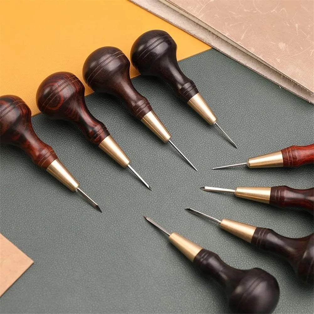 LIKE WISH Handmade Leather Goods DIY Sandalwood Diamond Awl Rosewood Diamond Cone Leather Awl Diamond Cone Oasis Select