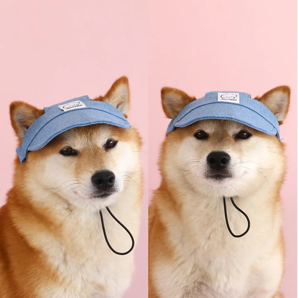 Pet outdoor cowboy sun hats, cats, small and medium-sized dogs, baseball caps, embroidered cartoon cute Shiba Inu headwear caps Oasis Select