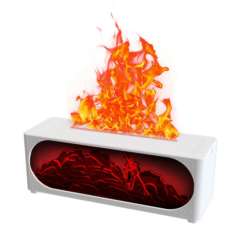 Fireplace Flame Humidifier Bluetooth Speaker & Aroma Diffuser Flame Humidifier Diffuser Oasis Select Sun Wukong white EU