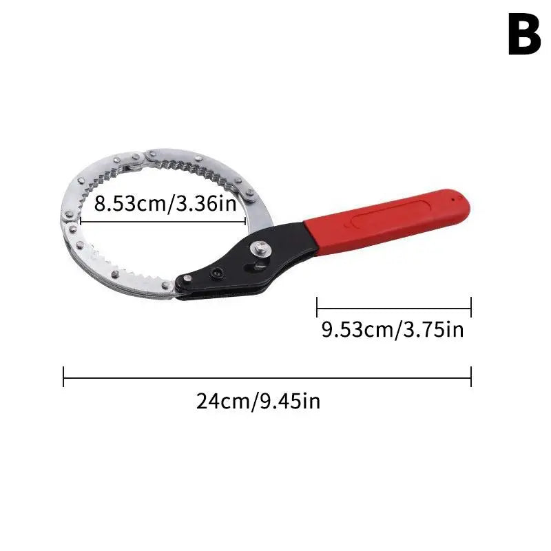 Adjustable Belt Wrench Oil Filter Puller Removal Tool Rubber Strap Spanner Wrench Chain Wrench Strap Opener Disassembly Tools Oasis Select B S Red