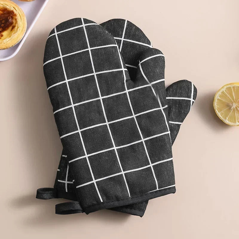1pc Heat Insulating Anti Scald Gloves High Temperature Resistant Kitchen Mitts Non Slip Oven Mitt Microwave Cooking Protection Oasis Select 1pcs Black lattice