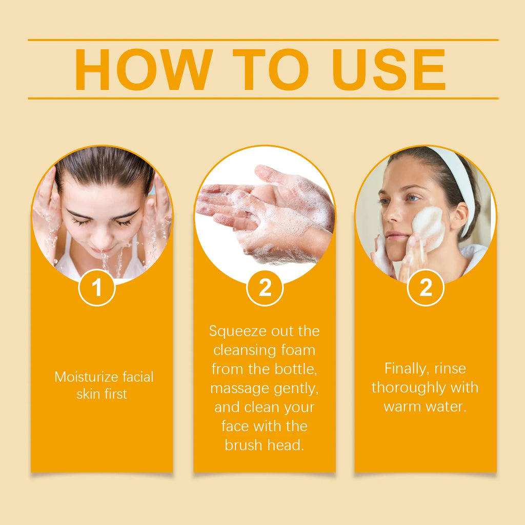 JAYSUING Turmeric Facial Cleanser Removing Blackheads Exfoliate Shrink Pores Improve Roughness Oil Control Foam Facial Cleanser Oasis Select
