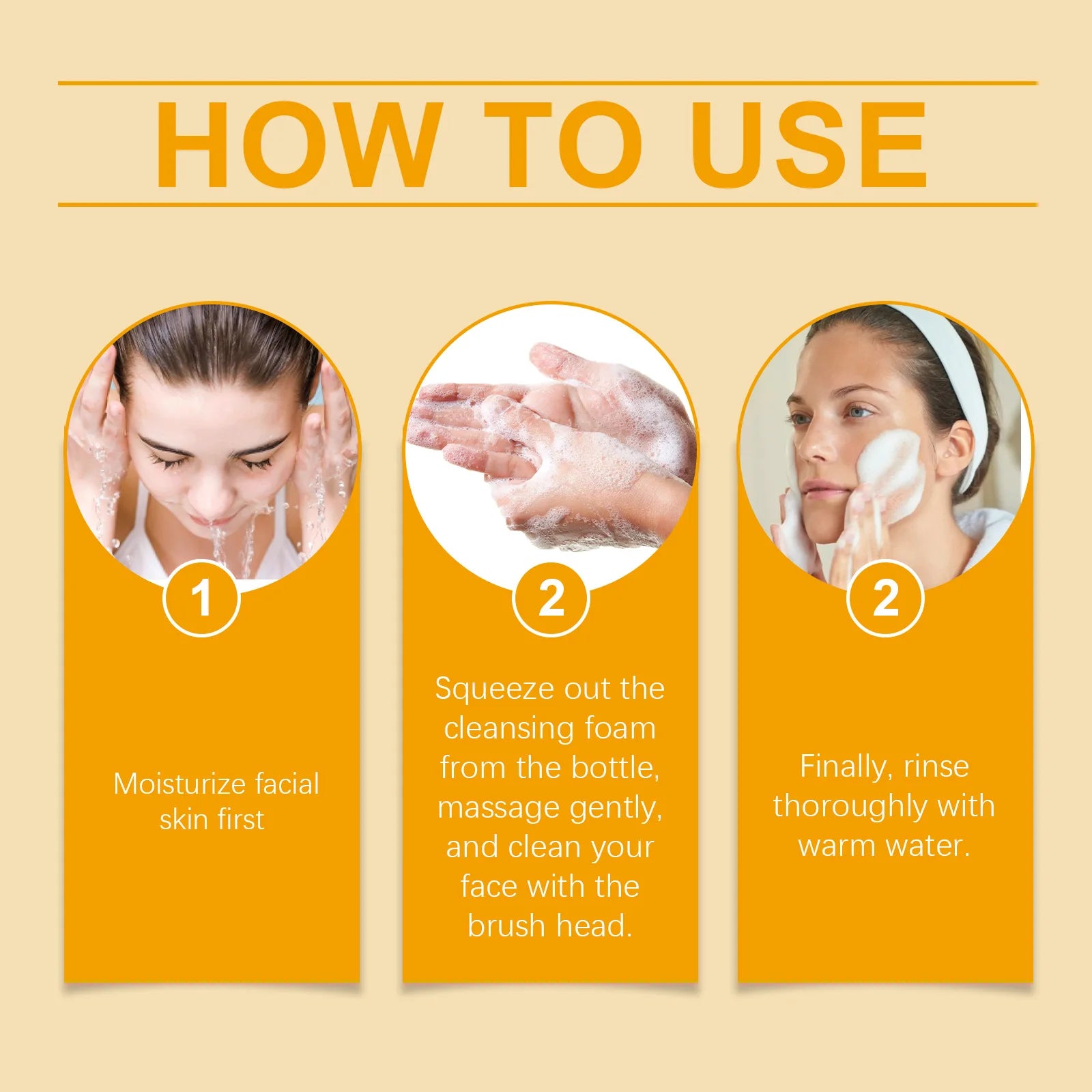 JAYSUING Turmeric Facial Cleanser Removing Blackheads Exfoliate Shrink Pores Improve Roughness Oil Control Foam Facial Cleanser Oasis Select