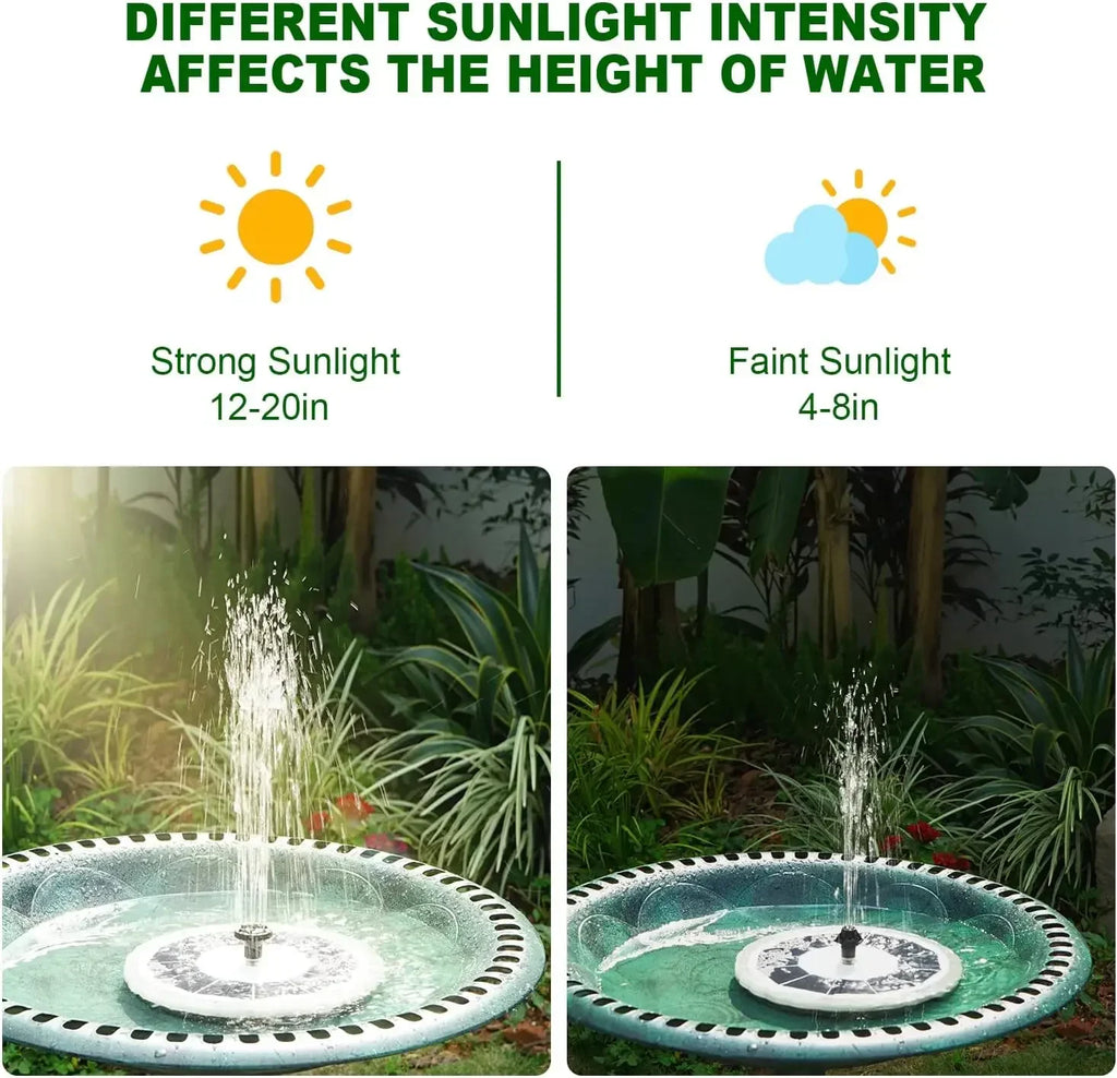 Solar Fountain with LED Lights Matte Panel, Built-in Battery Bird Bath Fountains Solar Power Pump for Pond, Outdoor,Garden,Pool Oasis Select