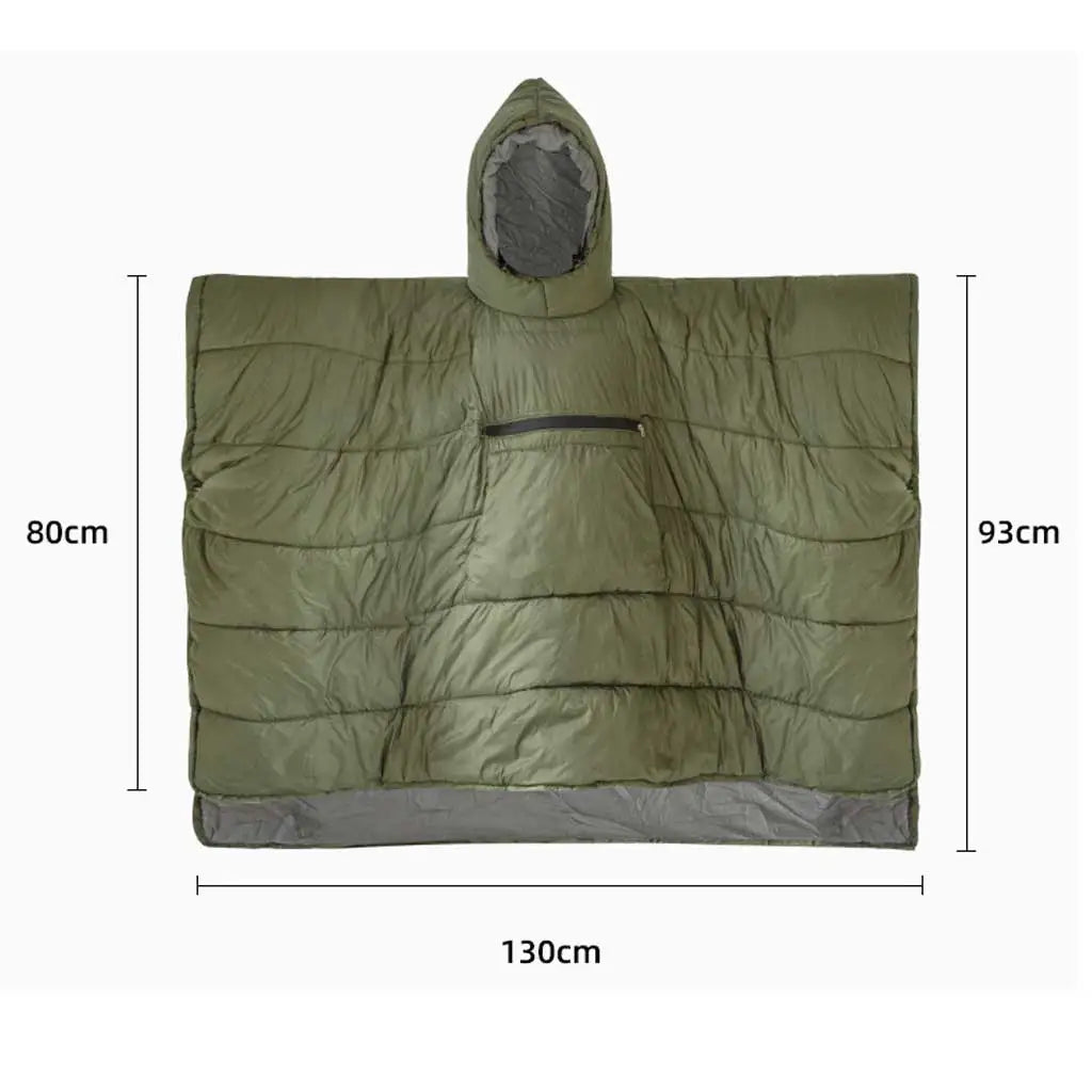 Sleeping Bag Cloak Hooded Thinsulate Insulation Warm Camping Blanket Wearable Poncho Ultralight Sleeping Bag Oasis Select