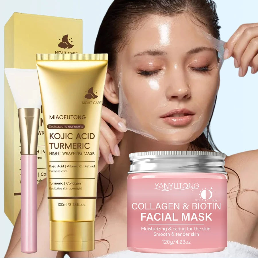 Collagen Peel Mask, Biotin Collagen Wrap Mask Day and Night, Deep Hydration, Night Care Mask Cream. Oasis Select 2 pcs 100ml 120g
