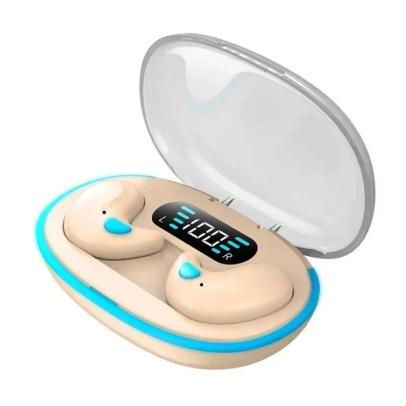 Bluetooth Sleep Earphones Wireless Headset 5.3 With Comfortable Wearing Touch Control Headphone Earbuds For All Mobile Phone Oasis Select khaki