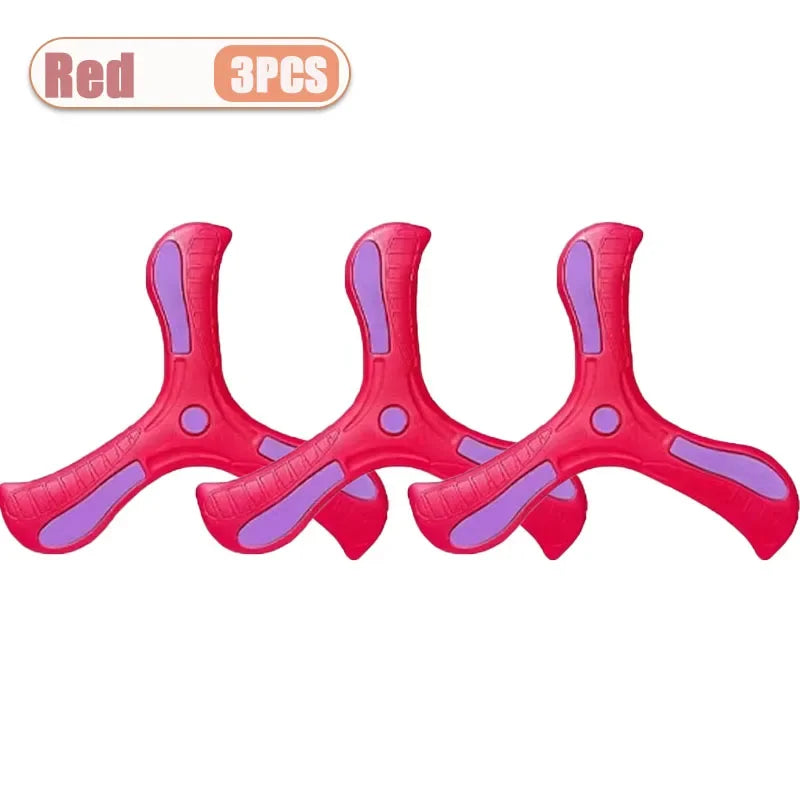 1-20PCS Tri-Blade Boomerang for Kids Outdoor Toys Safe Durable Flying Disc Family Fun Sport Game Parent-Child Interaction Oasis Select Red-3PCS