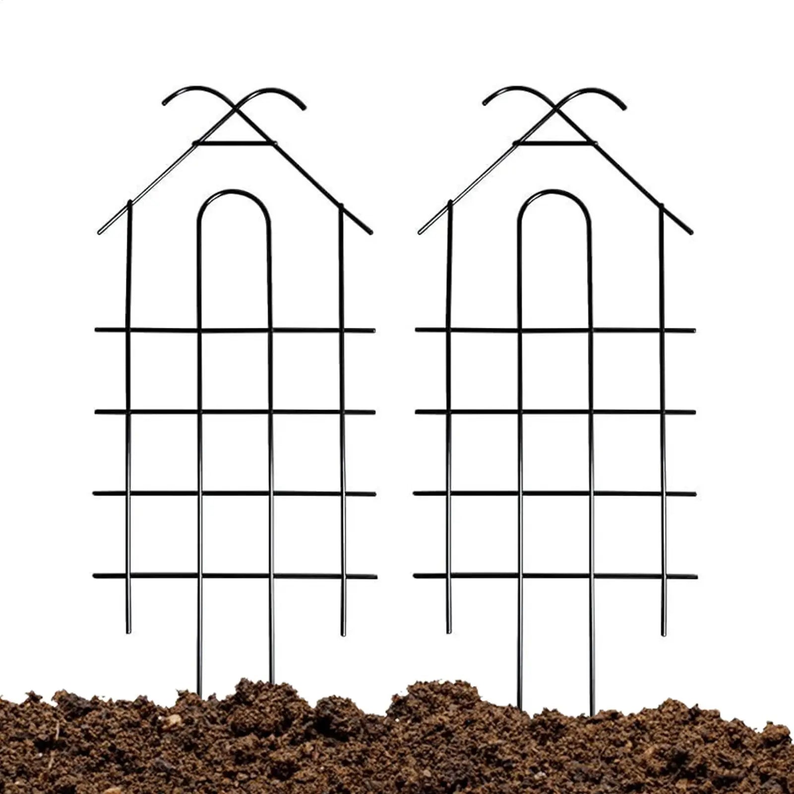 2Pcs Garden Trellis for Climbing Plants Potted Vines Vegetables Flowers Patio Metal Wire Lattices Grid Panels Support Trellis