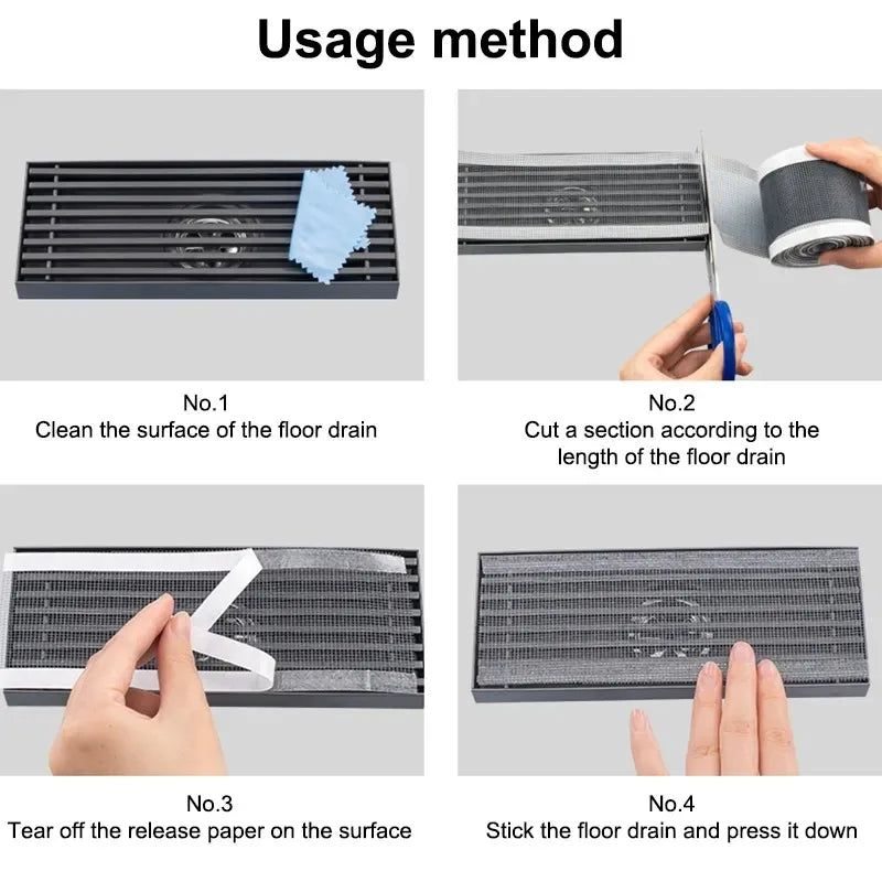 Hair filter shower drain grid insect prevention autohesion shower for bathroom items trap accessories sink bathtub fixture home Oasis Select