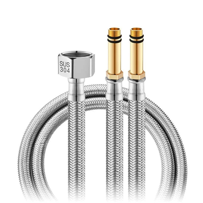 60/80/100cm 1pcs Stainless Steel Flexible Plumbing Pipes Kitchen Cold Hot mixer Faucet Water supply pipe Hoses bathroom part Oasis Select