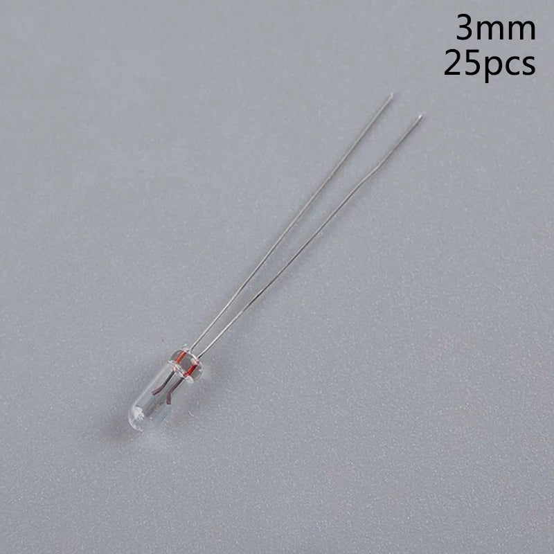 25PCS 5mm 4mm 3mm Clear 12V Mini Bulb of Wheat Rice Bulbs Switch Button Bulbs Indicator Bulb Tungsten Lamp Accessories Oasis Select 3MM