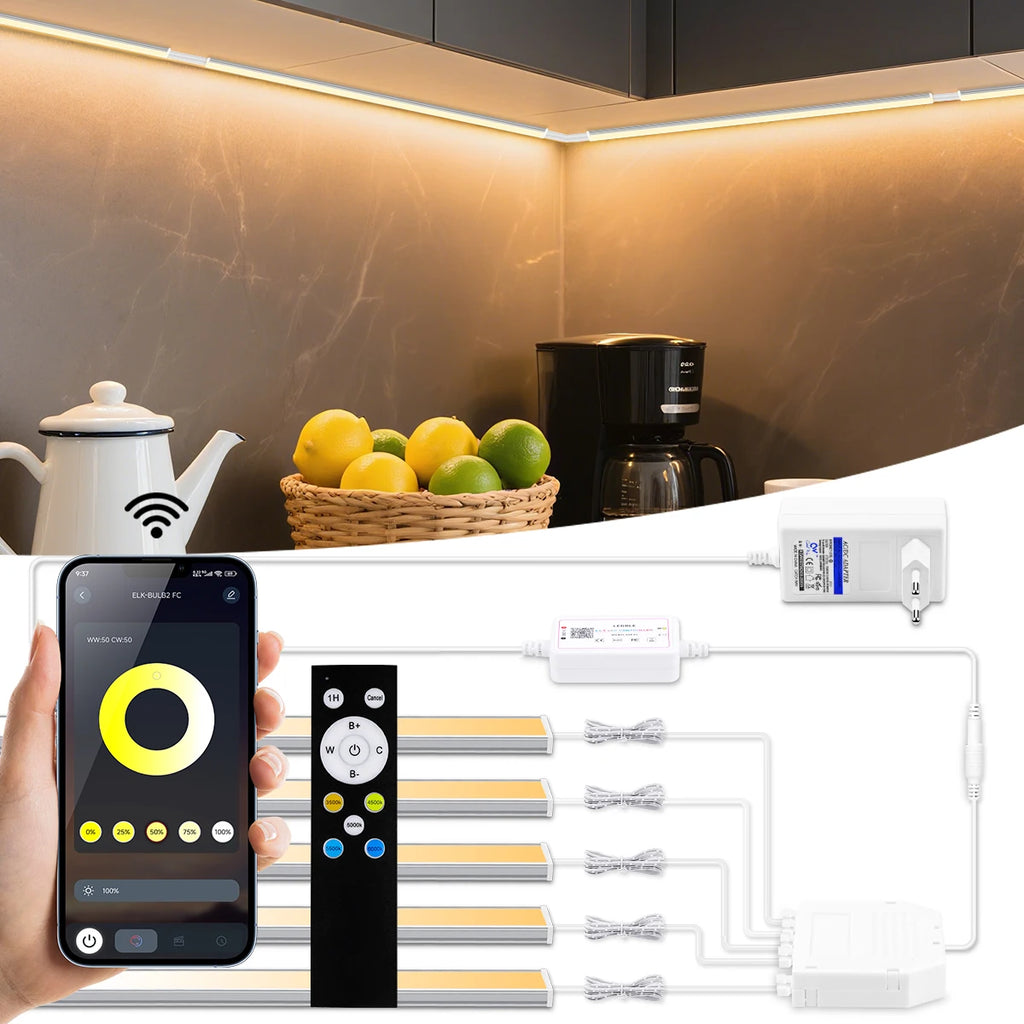 LED Wall Light Tube CCT Adjustable in 6 colors,Remoter/Bluetooth Control Brightness Dimming,Ceiling Acoustic Panel Decor Lightin Oasis Select