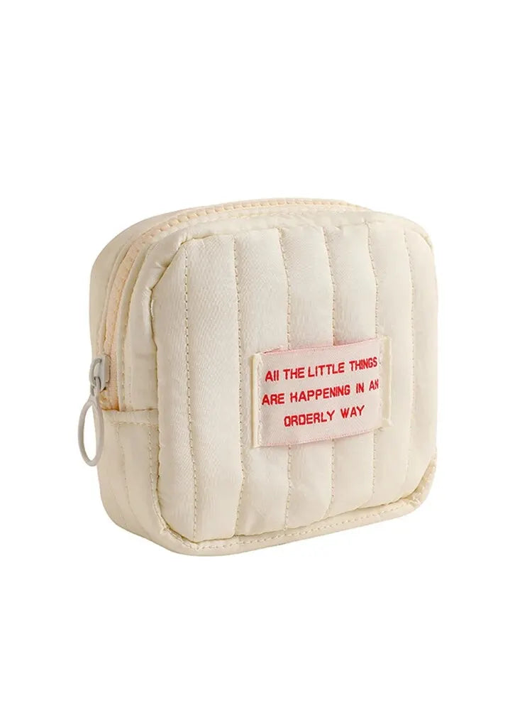 Korean Mini Square Makeup Bag – Lipstick & Earphone Organizer