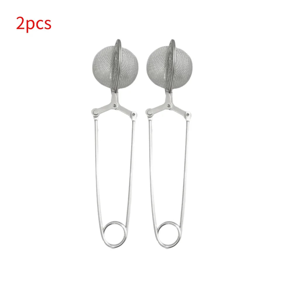 Stainless Steel Spoon Tea Ball Infuser Filter Squeeze Leaves Herb Mesh Strainer Tea Infuser In Mesh Tea Ball Filter Teaware Oasis Select 2pcs