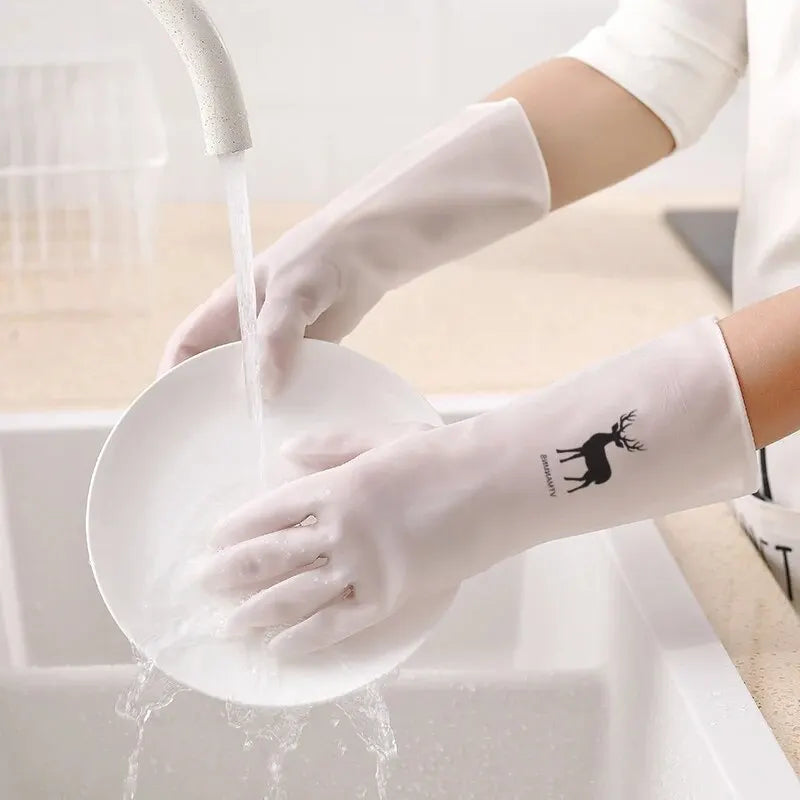 Waterproof Housework Cleaning Gloves Kitchen Cleaning Latex Laundry Dishwashing Gloves Wear Resistant Rubber Gloves Oasis Select